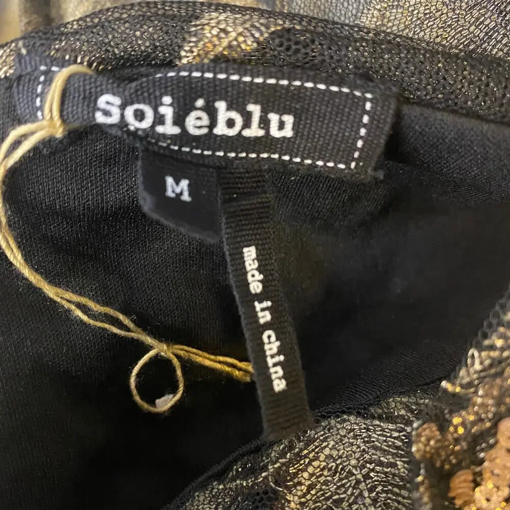 MEDIUM Soieblu Embroidered Little Black Prom Dress - Picture 11 of 11